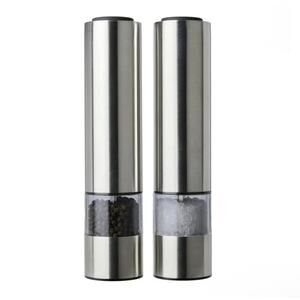 NIB Kamenstein Electric Stainless Steel Salt and Pepper Grinder Set of 2